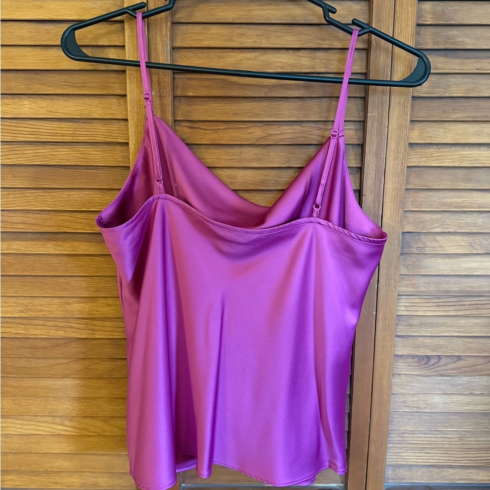 Nine West Women's Fuchsia Satin Cowl Neck Camisole - Picture 5 of 5